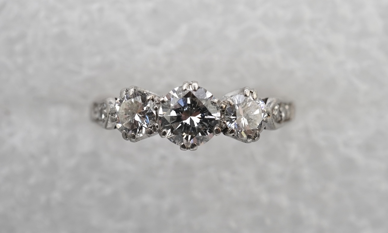 A diamond three-stone ring